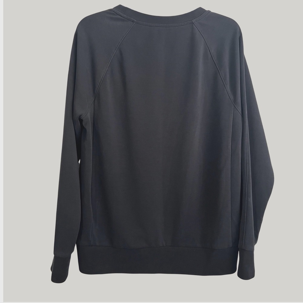 Athleta Womens Black Raglan Sleeve Crewneck Pullover Sweatshirt Size M